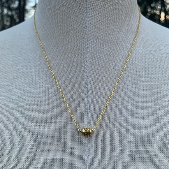 NWT Sterling Silver Plated Chain & Alloy Barrel Bead Charm Necklace - Picture 7 of 12